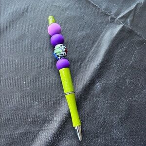 Handmade /pen-unique glass beaded with other silicone beads-add a little dazzle